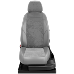 Авточехлы для Skoda Kodiaq с 2017-н.в. джип Задняя спинка 40 на 20 на 40, сиденье 40 на 60. Пас-ая спинка НЕ складывается в столик. Передний подлокотник. Задний подлокотник (молния + чехол), 5 подголовников (Шкода Кодиак). ЭК-15 с.сер.алькантара/с.сер Avtolider1