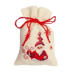 Мешочек набор для вышивания Санта с подарком Vervaco