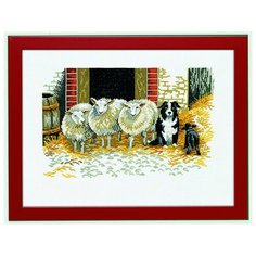 Набор для вышивания Овцы и собака, лён 26 ct EVA Rosenstand