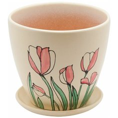 Керамический горшок с подставкой, 2,4л., Д175 Ш175 В160, бежевый Engard