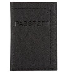Обложка для пасп. РФ жесткая из кожи SGL-BSBL-1, OP-2 (CPS-304-3) Black ELLADA Zinger