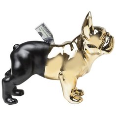 KARE Design Копилка Bulldog, коллекция "Бульдог" 34*28*15, Доломит, Черный, Золотой