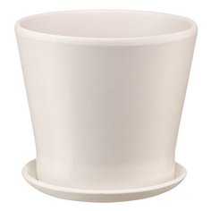 Керамический горшок "Флора" с подставкой, 0.5л., Д115 Ш115 В105, бежевый Engard