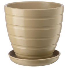 Керамический горшок с подставкой, 1,4л., Д145 Ш145 В130, капучино Вещицы