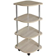 Этажерка 4-х ярусная угловая сонома Андреев мебель