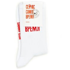 Носки Sammy Icon x Partisan Press с надписью Сейчас Самое Время 36-40