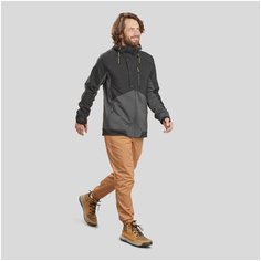 Толстовка для походов мужская NH500 Hybride, размер: XXL, цвет: Черный/Угольный Серый QUECHUA Х Декатлон Decathlon