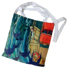 Холщовая эко-сумка Оланж Ассорти "Море-море" (шоппер), разноцветный