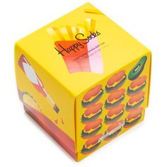 Комплект носков Happy Socks из трёх пар с различными узорами в подарочной упаковке Happy Socks 3 Pair Pack - Food 36-40