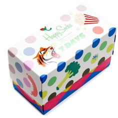 Комплект носков Happy Socks из семи пар с различными узорами в подарочной упаковке Happy Socks 7 Pair Pack - Tiger 36-40