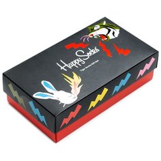 Комплект носков Happy Socks из трёх пар с различными узорами в подарочной упаковке Happy Socks 3 Pair Pack - Tiger 36-40