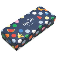 Комплект носков Happy Socks из четырёх пар с различными узорами в подарочной упаковке Happy Socks 4 Pair Pack - Navy Fruit 36-40