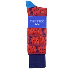 Мужские носки для делового костюма с узором Dressed - Cards - Red 43-46 Happy Socks