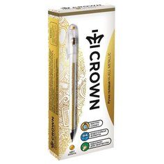 CROWN Набор гелевых ручек Hi-Jell Metallic, 12 шт, 0.5 мм, золото металлик цвет чернил
