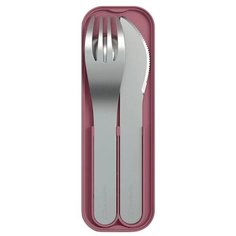 Monbento Набор стальных столовых приборов в футляре, 3 шт. blush