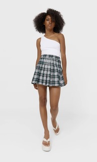 Stradivarius Юбка В Складку Черный Xl