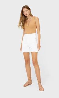 Stradivarius Длинные Шорты Белый 40