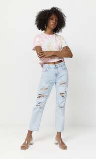 Stradivarius Укороченный Топ С Принтом Тай-Дай Multicolor L
