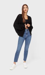Stradivarius Базовый Кардиган С Застежкой На Пуговицы Черный Xs