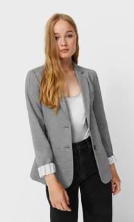 Stradivarius Базовый Трикотажный Пиджак Пестро-Серый Xl