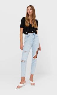 Stradivarius Кардиган С Короткими Рукавами И Узором «Ромашки» Черный Xl