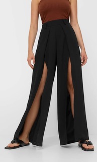 Stradivarius Брюки С Разрезами Черный L