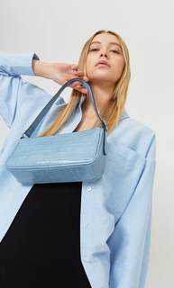 Stradivarius Мини-Сумка С Тиснением С Эффектом Крокодиловой Кожи И Плечевым Ремнем Синий Электрик 103