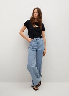 Хлопковая футболка с принтованным логотипом - Pstmango