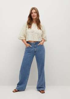 Хлопковая блузка с вышивкой - Boba Mango