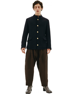 Темно-синий шерстяной пиджак Greg Lauren