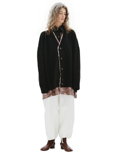 Черный шерстяной кардиган RAF Simons