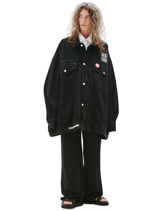 Черная джинсовая куртка оверсайз RAF Simons