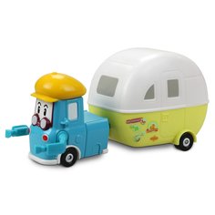 Кэмп Robocar Poli металлическая машинка 6см с большим прицепом
