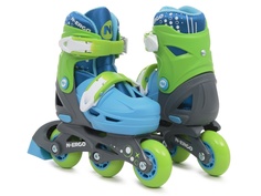 Коньки N.Ergo N-069 2 in 1 р.S 30-33 Green-Blue