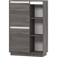 Шкаф комбинированный Сильва НМ 011.85 Virginia левый, белый Скандинавский/ясень анкор темный (KR) Silva