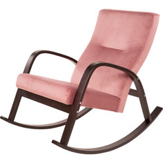 Кресло-качалка Мебелик Ирса ткань пудровый каркас венге структура
