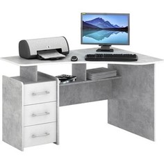 Стол угловой Мастер Триан-5 правый бетон/белый МСТ-УСТ-05-ЕО-БТ-16-ПР