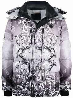 Philipp Plein пуховик с принтом