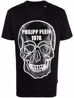 Philipp Plein футболка с принтом Skull и заклепками