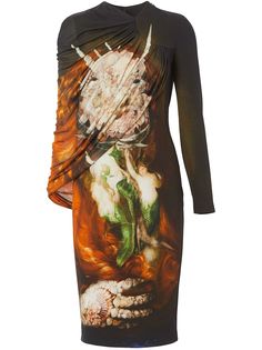 Burberry платье с кейпом и принтом