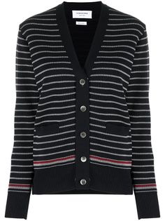Thom Browne кардиган с V-образным вырезом и полосками RWB