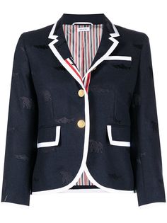 Thom Browne блейзер с контрастной вышивкой