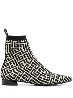 Balmain жаккардовые ботинки с монограммой