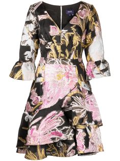 Marchesa Notte платье с цветочным узором