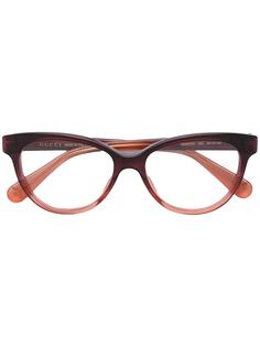 Gucci Eyewear контрастные очки в оправе кошачий глаз