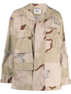 Semicouture куртка в стиле милитари с камуфляжным принтом