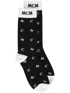 MCM носки вязки интарсия с монограммой