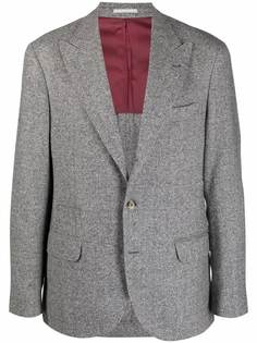 Brunello Cucinelli однобортный пиджак с узором в елочку