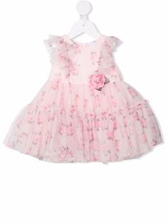 Monnalisa платье с цветочной аппликацией