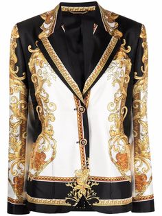 Versace Barocco print silk blazer